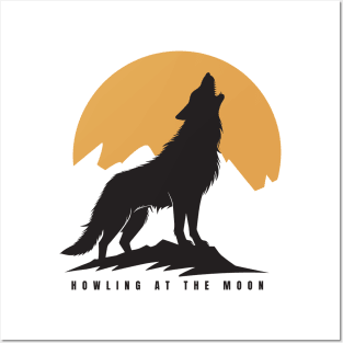 Wolf Howling at the moon Posters and Art